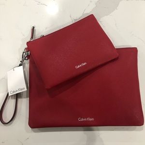 Calvin Klein Flat Pouches (set of 2) Red